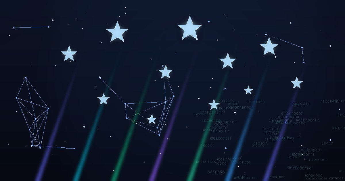 Tõusvad tähed ja sähvatusrajad tumedal tech-taustal – GitHub nädala tõusjad